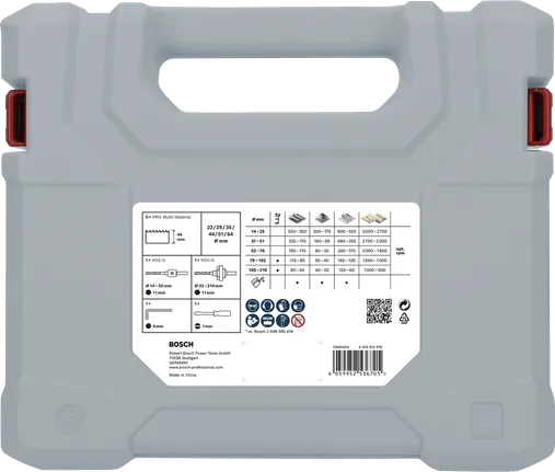 Conjunto de serras copo multimateriais Bosch PRO 12 peças.
