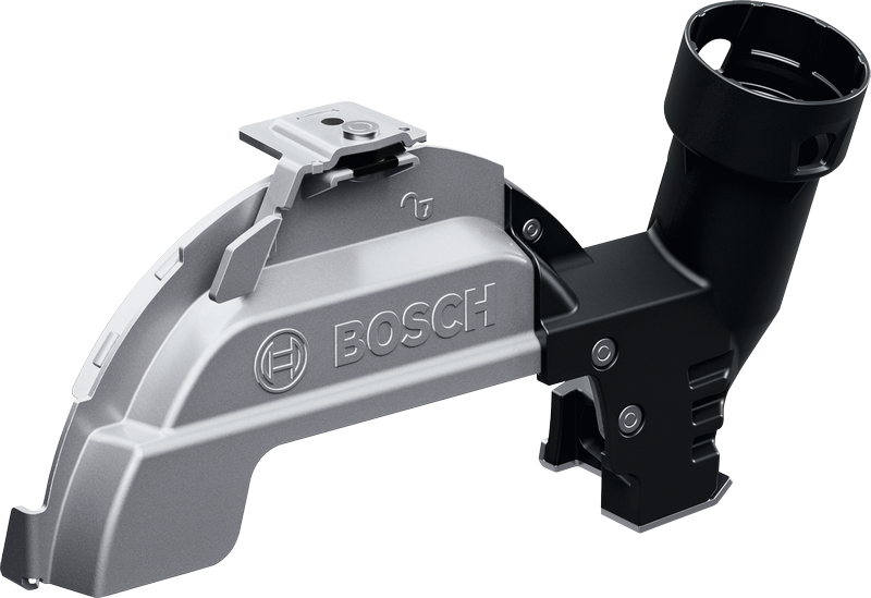 Protetor de extração de pó Bosch GDE 180-CG para rebarbadora de grandes dimensões.