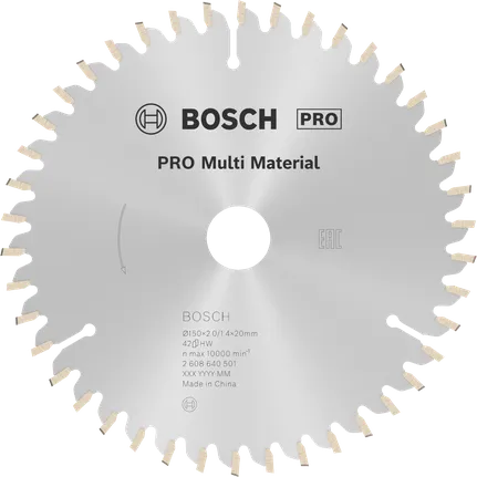 Lâmina de serra circular Bosch PRO Multi Material, 42 dentes.