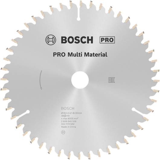 Lâmina de serra circular multimaterial Bosch PRO, 48 dentes.