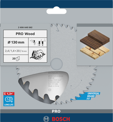 Lâmina de serra circular Bosch PRO Wood 130 mm.