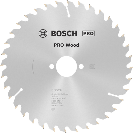 Lâmina de serra circular Bosch PRO Wood, 190 mm 36T ATB.