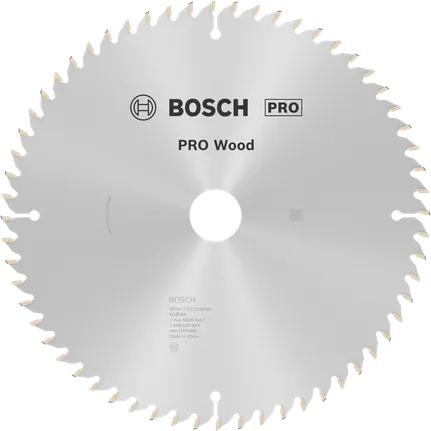 Lâmina de serra circular Bosch PRO Wood 250 mm T60 para madeira.