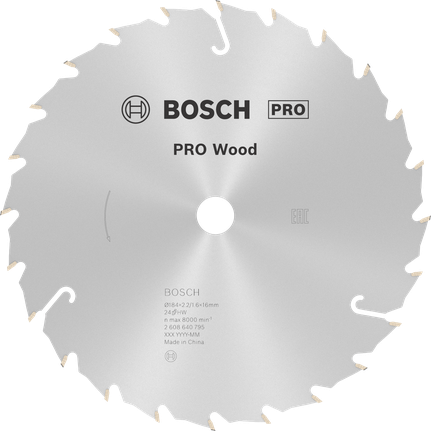 Lâmina de serra circular Bosch PRO Wood 184 mm T24 para madeira.