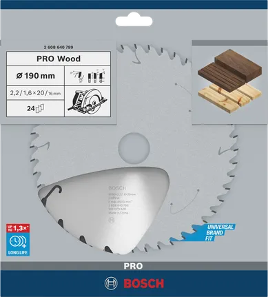 Lâmina de serra circular Bosch PRO Wood 190×2,4×20 mm T24.