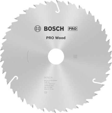 Lâmina de serra circular Bosch PRO Wood 210 mm, 30 dentes.
