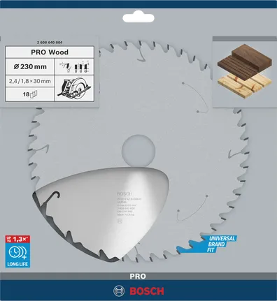 Lâmina de serra circular Bosch PRO Wood de 230 mm.