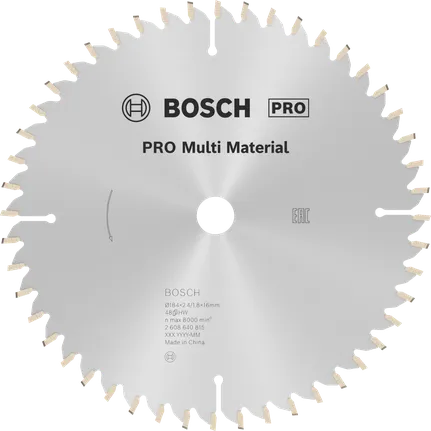 Lâmina de serra circular Bosch PRO Multi Material, 184 mm, 48 dentes.