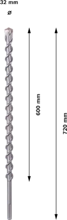 Broca para pedra natural Bosch SDS max-9 32 mm x 720 mm.
