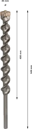 Broca Bosch PRO SDS-max-7 45x400x520 mm para betão.