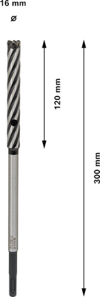 Broca para corte de varão Bosch PRO SDS plus 16x120x300 mm.