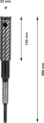 Broca para corte de varão Bosch PRO SDS plus com 32 mm de diâmetro.