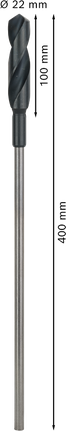 Broca de instalação para madeira Bosch PRO HSS, com 22 mm de diâmetro.
