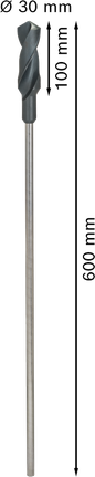 Broca de instalação para madeira Bosch PRO HSS com 30 mm de diâmetro.