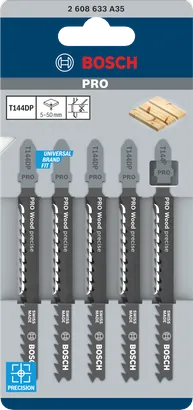 Lâminas de serra tico-tico Bosch PRO Wood Precise T144DP 100 mm 5 peças.