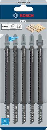 Lâminas de serra tico-tico Bosch PRO Wood Precise T344DP 152 mm 5 peças.
