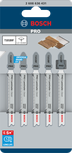 Conjunto de 5 lâminas de serra tico-tico Bosch PRO Laminate Clean T101BIF.
