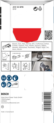 Lâmina Bosch PRO AYZ 53 BPB Dual-Tec 53×40 mm 5 peças.