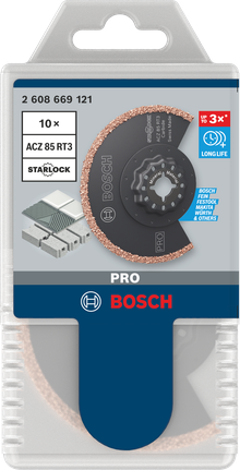 Lâmina de segmento para betume Bosch PRO ACZ 85 RT3 85×2,5 mm 10 peças.