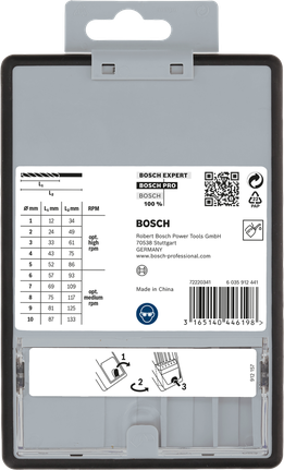 Conjunto de 10 brocas helicoidais Bosch PRO Metal HSS-G.