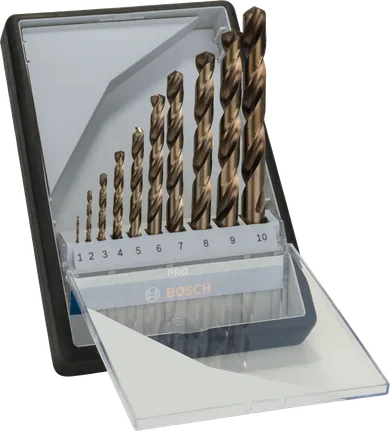 Conjunto de brocas helicoidais Bosch PRO HSS-Co em aço inoxidável, 10 unid.