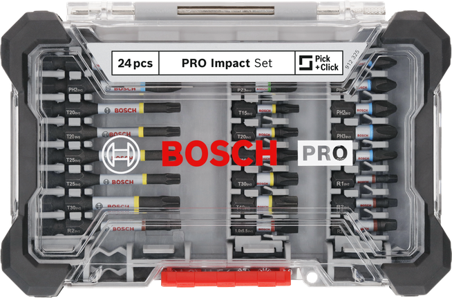 Conjunto de 24 pontas para chave de fendas de impacto Bosch PRO.