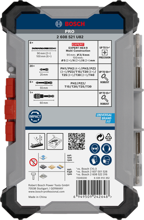 Conjunto misto Bosch PRO Impact 35 peças.