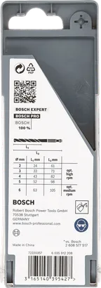Conjunto de brocas helicoidais Bosch PRO Metal HSS-G 3/8″ 5 peças.