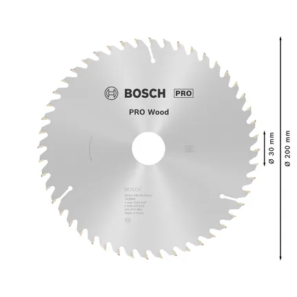 Lâmina de serra circular Bosch PRO Wood, 200 mm 48T.