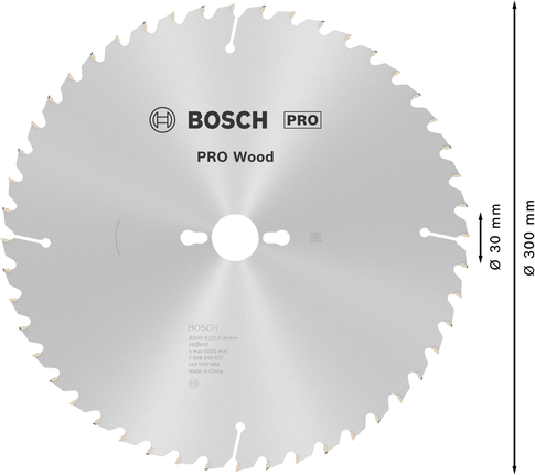 Lâmina de serra circular Bosch PRO Wood 300 mm T48.