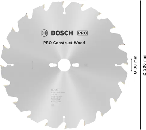 Lâmina de serra circular Bosch PRO Construct Wood, 300 mm.