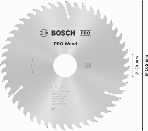 Lâmina de serra circular Bosch PRO Wood 165 mm 48 dentes.