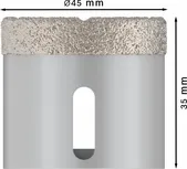 Broca cerâmica para perfuração a seco Bosch PRO 45x35 mm X-LOCK.