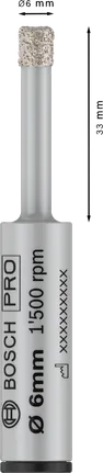 Broca Bosch PRO Ceramic Dry de 6 mm para perfuração precisa de azulejos.