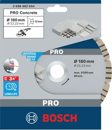 Disco diamantado Bosch PRO Concrete 180×22,23 mm.