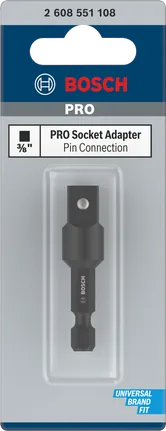 Adaptador de tomada Bosch PRO com ligação de pino de 3/8″.