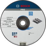 Disco de corte Bosch PRO com liga metálica 230x3x22,23 mm.