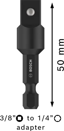 Adaptador de encaixe Bosch PRO de 3/8" para 1/4", 50 mm.