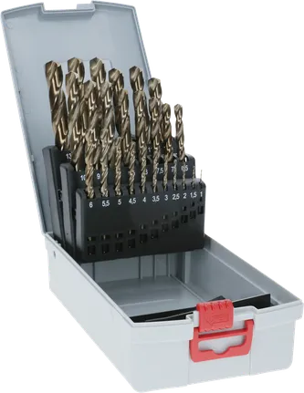 Conjunto de brocas helicoidais Bosch PRO HSS-Co em aço inoxidável, 25 unid.