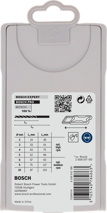 Conjunto de brocas Bosch PRO em aço inoxidável com 7 peças.