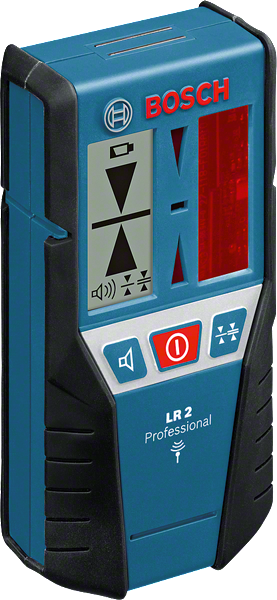 Receptor laser Bosch LR 2 para deteção precisa de nível.