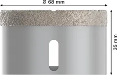 Cortador de núcleo a seco em cerâmica Bosch PRO 68x35 mm X-LOCK.