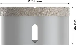 Broca de núcleo a seco Bosch PRO Ceramic 75 x 35 mm X-Lock.