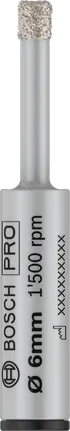 Broca Bosch PRO Ceramic Dry de 6 mm para perfuração precisa de azulejos.