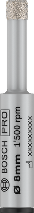 Broca Bosch PRO Ceramic Dry de 8 mm para perfuração precisa de azulejos.
