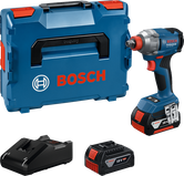 Chave de impacto Bosch GDX 18V-285 com bateria, carregador e mala.