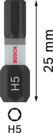 Broca de impacto sextavada Bosch PRO H5 25 mm para parafusos sextavados.