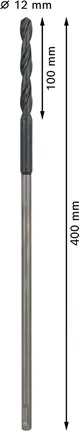 Broca Bosch PRO Wood HSS SDS plus 12x100x400 mm.
