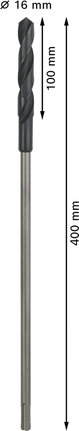 Broca de instalação para madeira Bosch PRO HSS 16x400 mm.