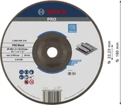 Disco de corte Bosch PRO com liga metálica, 180 x 3 mm, para metal.